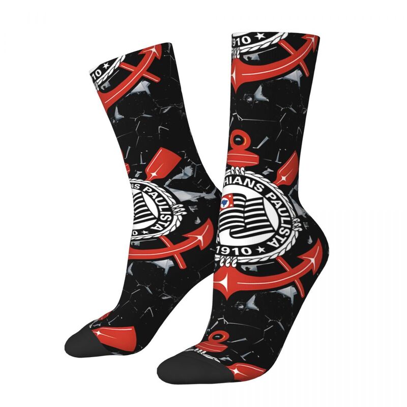 Футбольные элитные носки pauлист для мужчин в стиле хип-хоп Харадзюку Коринтианс, счастливые бесшовные носки с принтом для мальчиков