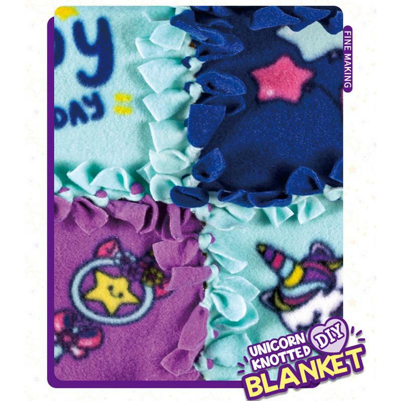 Fleece Knotted Design Tie Blanket Kit para Meninas, Kit De Artesanato Confortável e Macio, Home Decor
