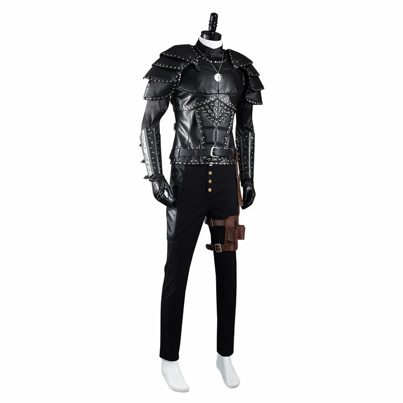 Geralt Costume of Rivia Cosplay Men Jacket Coat Top Pants Belt Wig Outfit For Adult Male Fantasia Halloween Carnival Party Suit