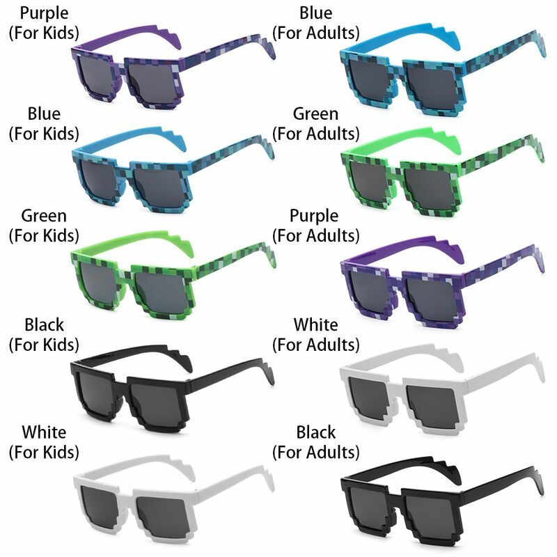 Солнцезащитные очки Thug Life в стиле ретро, пиксельные мозаичные солнечные очки-роботы для детей и взрослых, для косплея, день рождения, 1 шт.