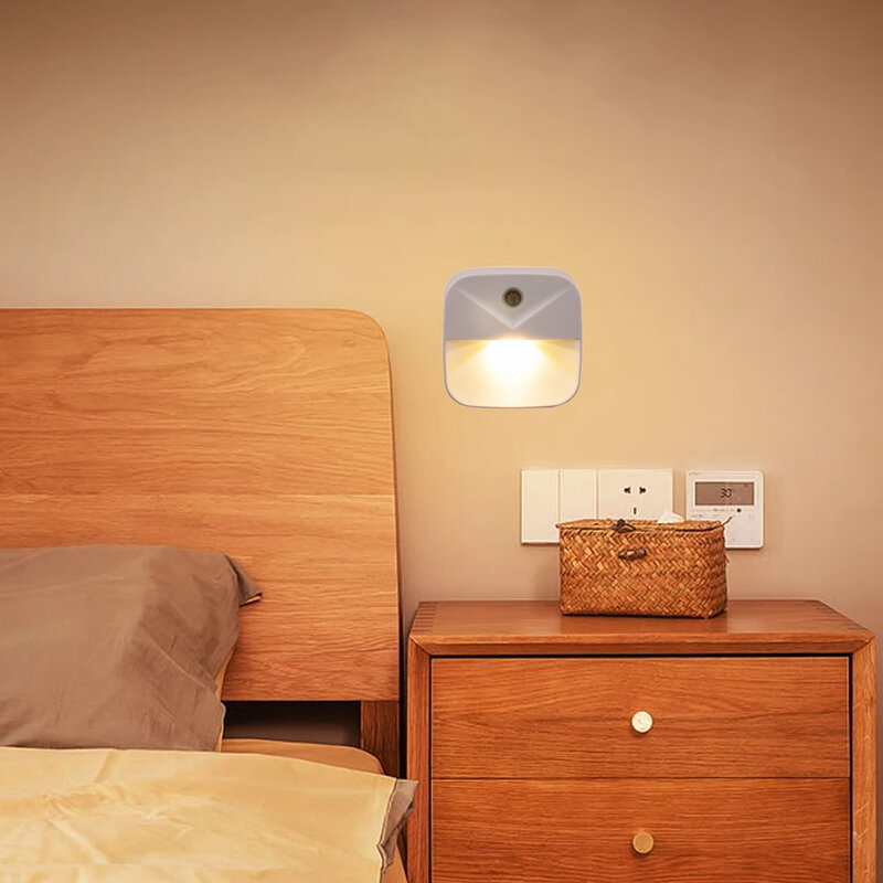 6pcs Bedroom LED Night Light Intelligent Light Control Plug-In Inductance Response Light Book Lights Reading Eye Protection Lamp
