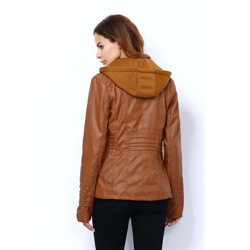 女性のための革のオートバイのジャケット,ベーシックなジャケット,パンクのボンバー,衣類,トップコート,春と秋