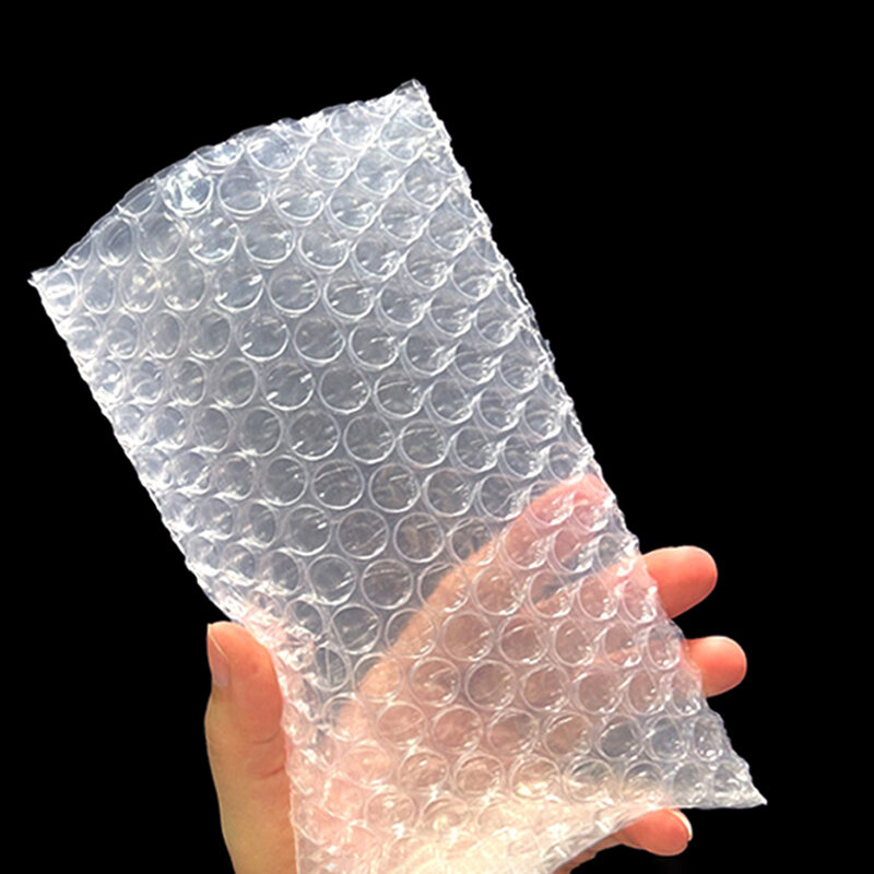 Mini bolsa de plástico para envolver, embalaje PE transparente a prueba de golpes, bolsa de burbujas de doble película, 200 unids/lote por paquete