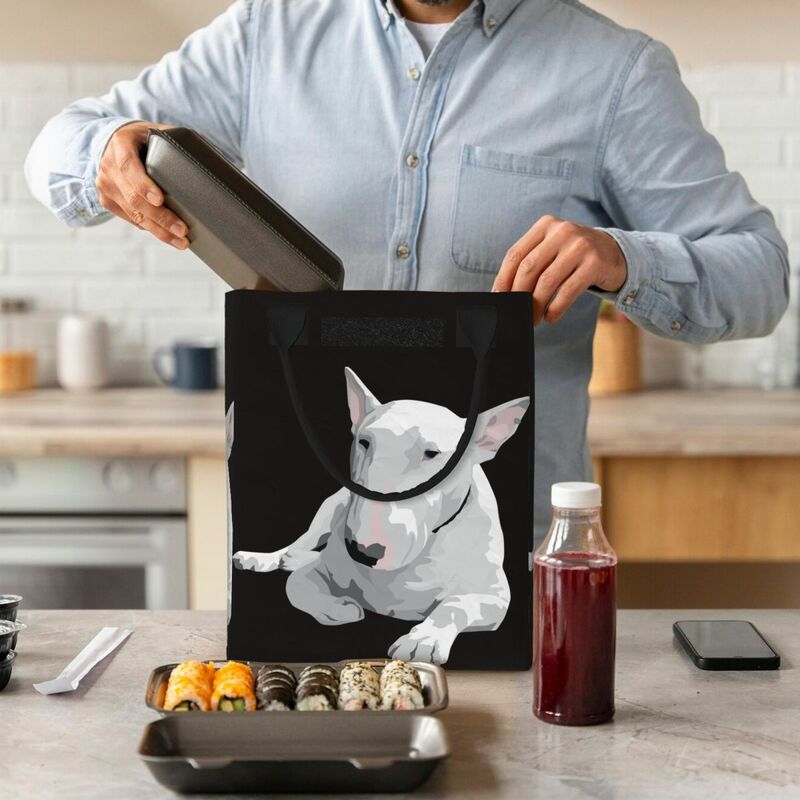 Torba izolowana torba na Lunch English Bull Terrier dla kobiet przenośna ciepła chłodziarka termiczna torba na Lunch pojemnik na jedzenie dla dzieci
