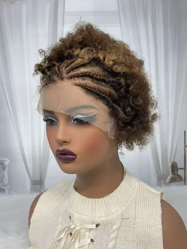 Парик женский из натуральных волос с косичками, 6 дюймов, 13 х4