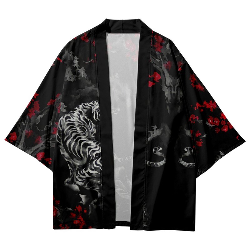 Tradicional haori tigre impressão cosplay quimono 2022 feminino harajuku japonês praia yukata streetwear cardigan roupas asiáticas