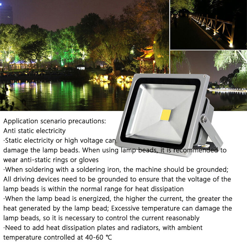 Chip de lámpara LED integrada COB, foco de luz de inundación artesanal, 10W, 20W, 30W, 50W, 100W