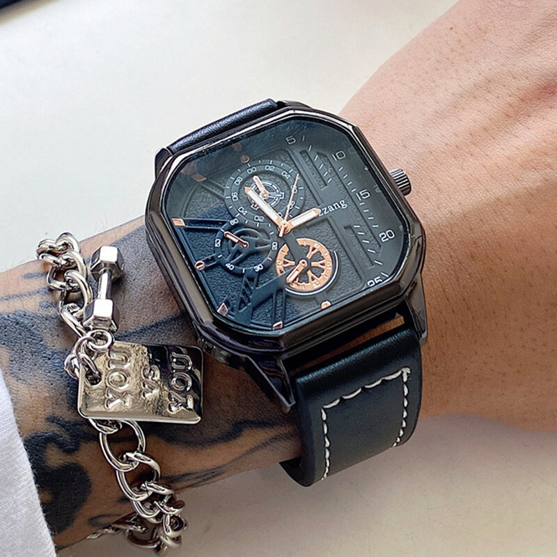 Стильные черные спортивные часы-идеально подходят для повседневного ношения и подарка-Поддержка точного отображения времени