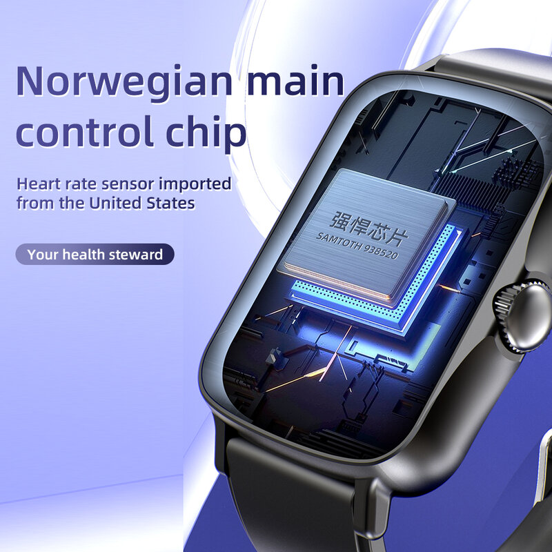 Manridy-reloj inteligente H5, accesorio de pulsera resistente al agua con Bluetooth, control del ritmo cardíaco, la presión arterial y el oxígeno en sangre, compatible con Apple y Huawei