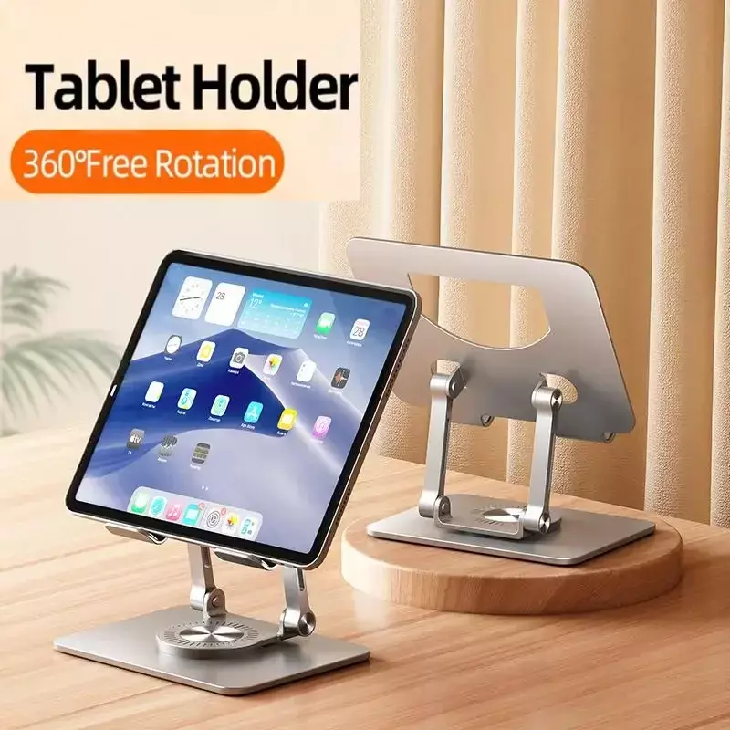 Dudukan Tablet dapat diputar 360 °, dudukan Desktop dapat dilipat dapat disesuaikan kompatibel untuk Tablet Laptop 4.7-12 inci Ipad Pro/Air/Min