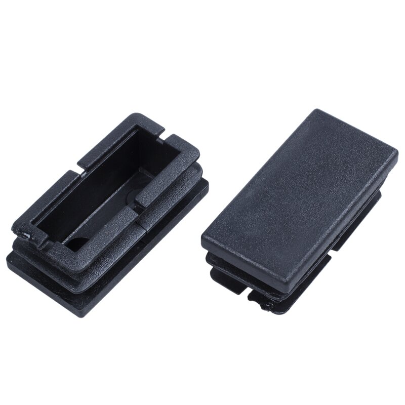 Tapas rectangulares de plástico negro, insertos de 20mm x 40mm, 8 unidades