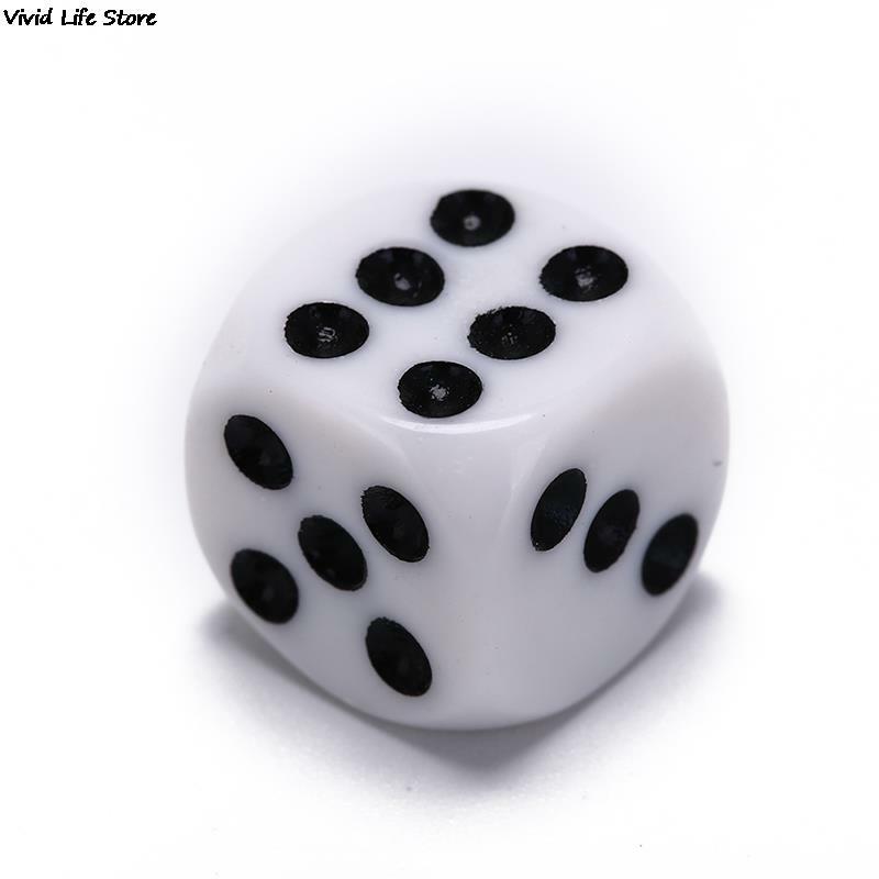 Dados acrílicos redondos e brancos, 10mm/16mm, hexaedro, para o clube, partido, tabela, jogando jogos, rpg, grupo de 5 ou 6 porções