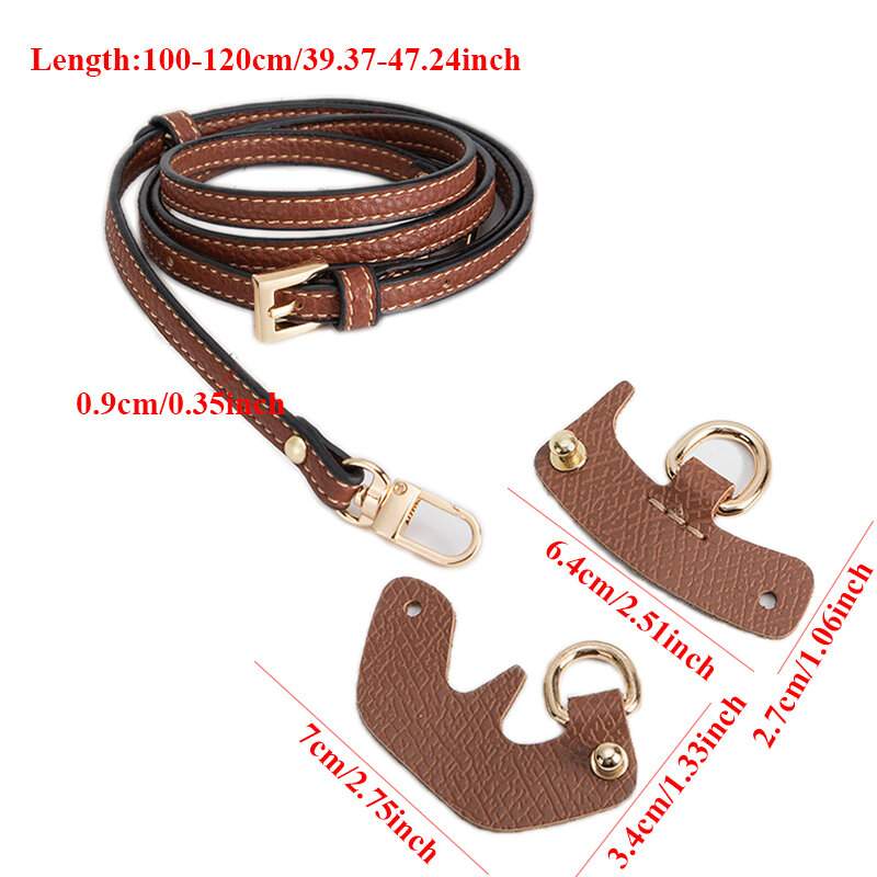 Aksesori transformasi tas wanita untuk Longchamp tali tas Mini bebas lubang tali bahu kulit asli konversi selempang