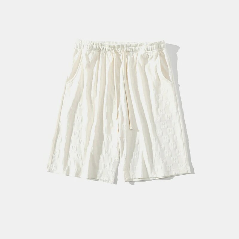 Pantalones cortos de diseño Jacquard para hombre, novedad, pantalones deportivos de playa, cinco puntos, sentido avanzado de verano