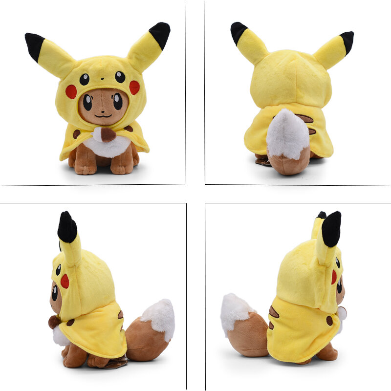 12 Inch Pikachu Cosplay Eevee Pokemon Weighted Plush Doll Soft Animal Hot Stuffed Toys Great Kawaii Gift Free Shipping