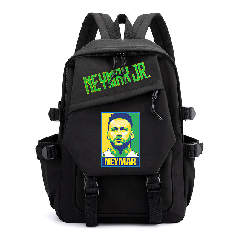neymar avatar printed schoolbag black backpack for primary and secondary school students suitable for girls
