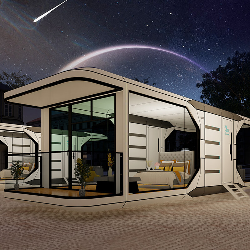 Perumahan wadah mobile house papan mobile fitur rumah kabin seluler cerdas lanskap terintegrasi rumah tetap kabin