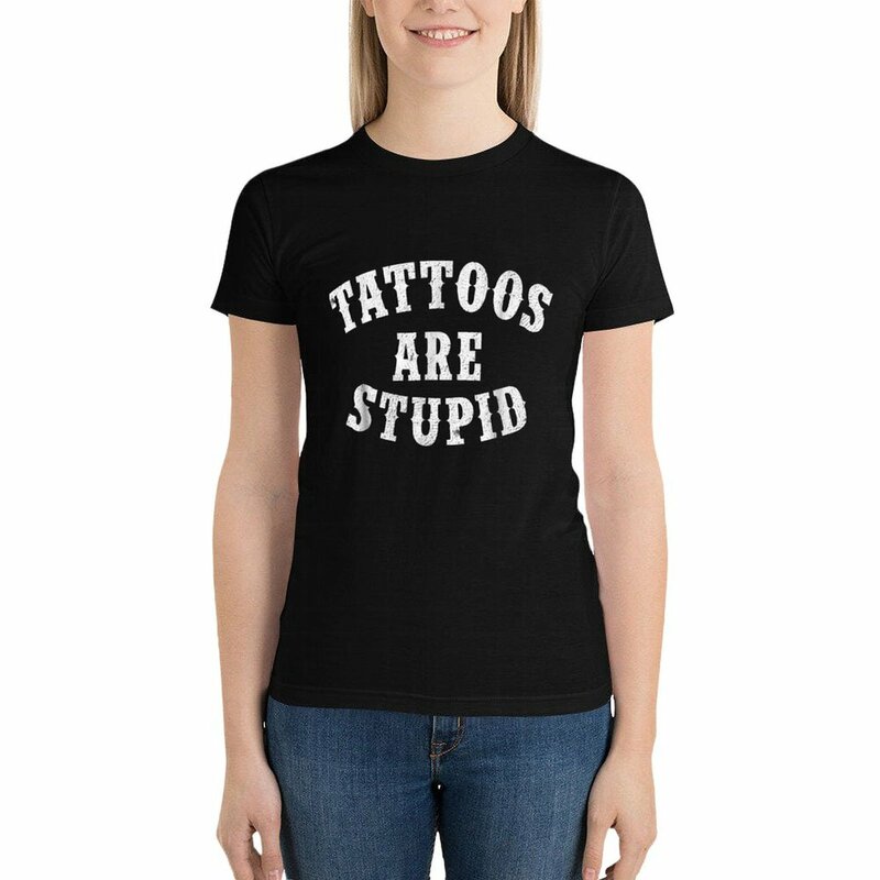 T-shirt sarcástico engraçado do tatuagem para mulheres, Tatuagens são roupas estúpidas, Vestido longo