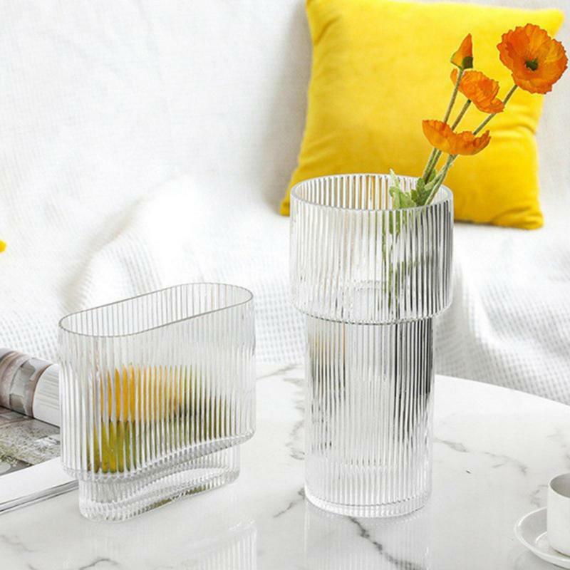 Decoração moderna do vaso de vidro para a decoração Home, Flower Container, sala de estar, mesa de jantar, panela moderna, tudo para casa