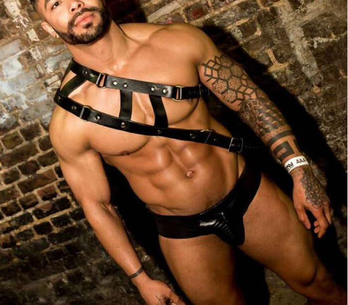 Gothic Punk Leather Harness Halter Fashion Men Bdsm Bondage Belt Gay Adjustable Chest Crop Top Club Gay Cosplay Suspender