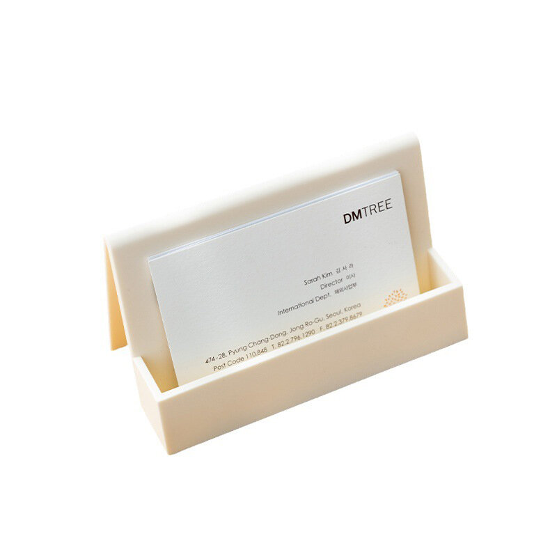 Etykieta z imieniem stojak na karty do przechowywania wizytownik na karty biznesowe pudełko kartonowe kreatywny jednolity kolor prosty wygodny schowek na karty