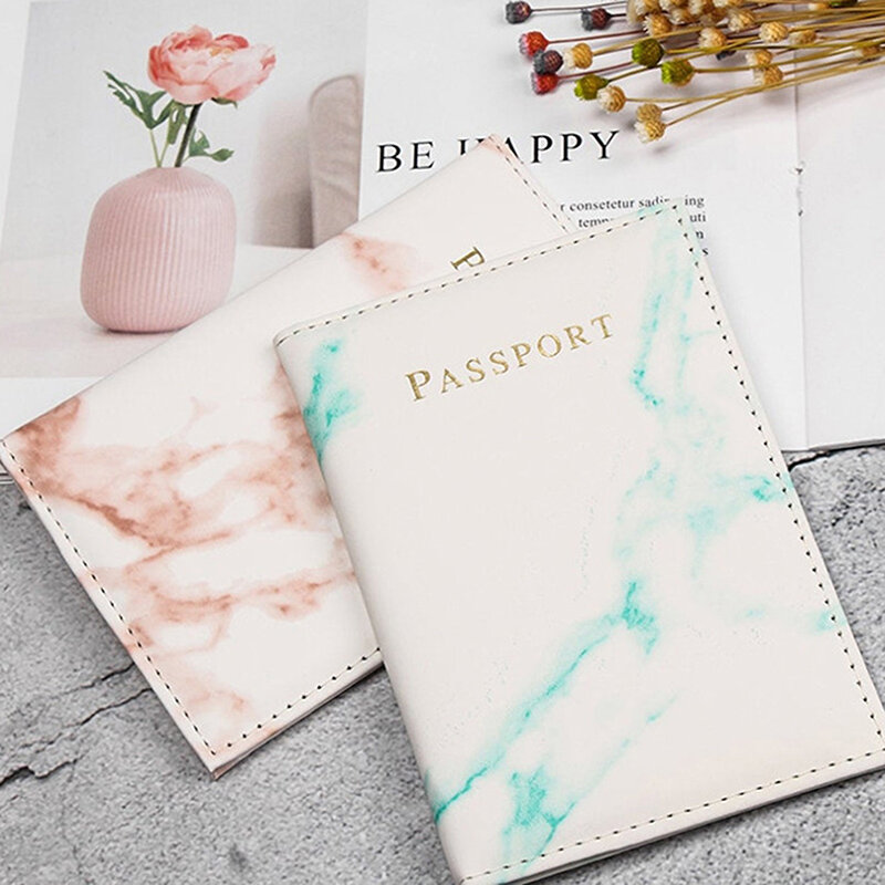 Passport Cover Marble Style Credit Card Holder Case Wallet Travel ID Credit Card Passport Holder Purse Bags Pouch For Women Men