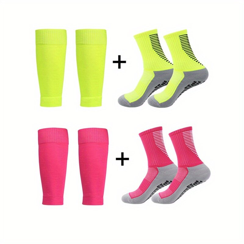2 Sets /3 Sets of Adult Football Socks Thickened Mid-tube Point Non-slip Men's and Women's Sports Socks Leg Warmers Calf