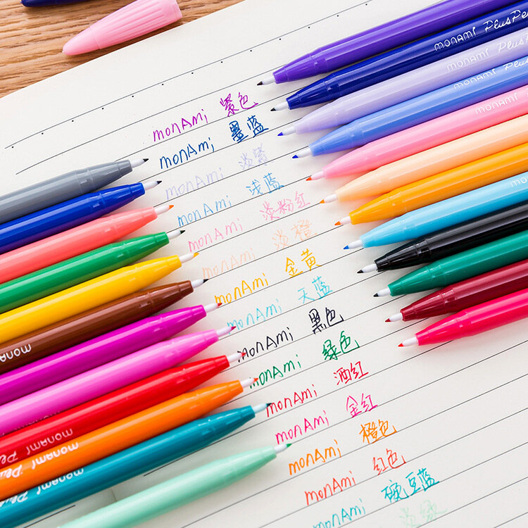 Bolígrafo Monami Plus de 12/24/36/48 colores, papelería coreana, colores para pintar, suministros escolares para niños, 3000