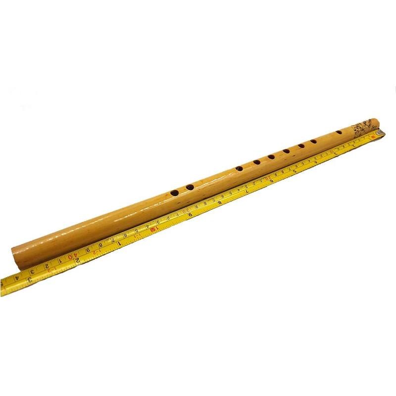 44CM Tradisional Cina 6 Lubang Bambu Flauta Instrumen Seruling Vertikal Seruling Klarinet Instrumen Musik Siswa Warna Kayu