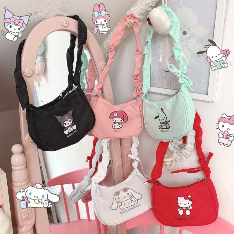 MBTI 신상 멜로디 숄더백, 귀여운 일본 스타일, 하라주쿠 겨드랑이 가방, 통근용 카와이 문학 여성 핸드백 주머니