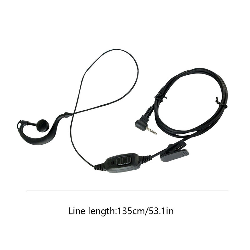 1 pino 2 5mm walkie talkie fone de ouvido única orelha two-way rádio fone de ouvido ergonômico lapela clipe com microfone