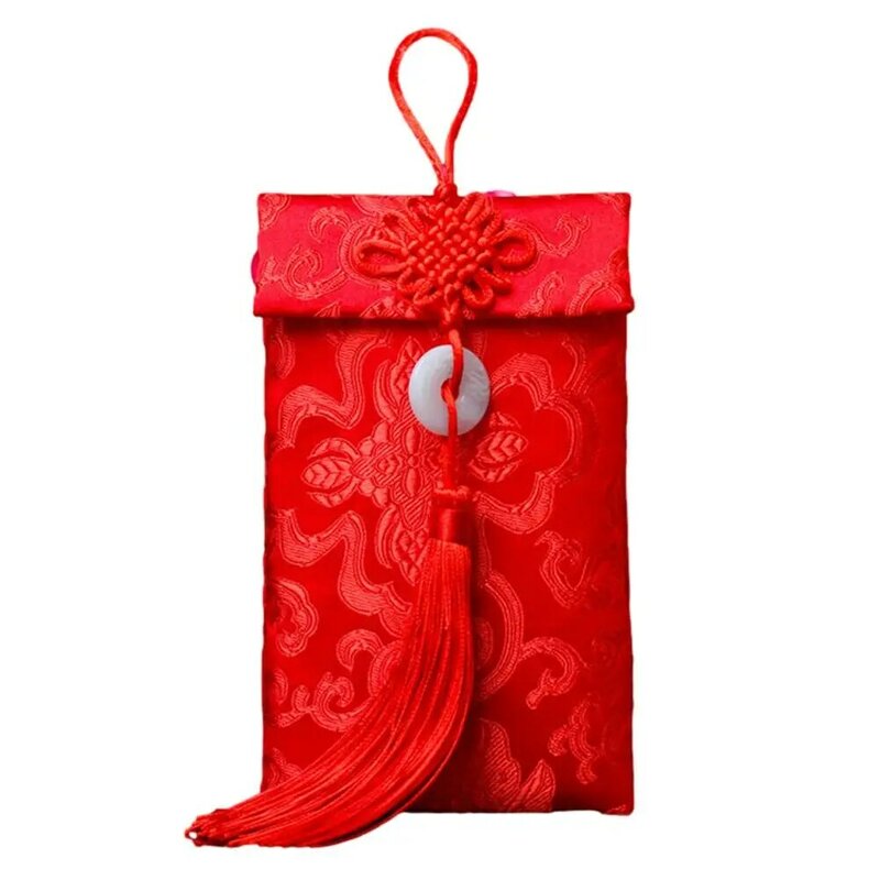Traditional Lucky Money Bag Soft Surafce Faux Silk Visiting Relatives New Year Red Envelope for Bride Kids Birthday Red Env N5U8