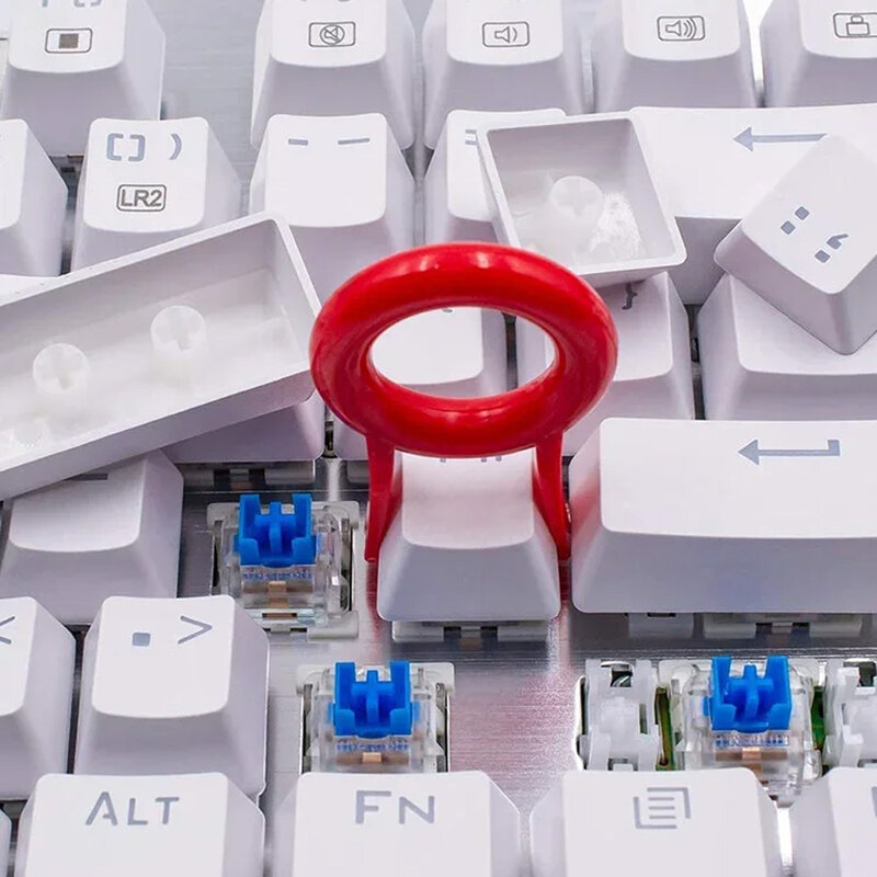 Penarik kunci Keyboard portabel, penarik kunci penghapus tutup kunci plastik merah untuk pengangkat kunci Keyboard mekanis