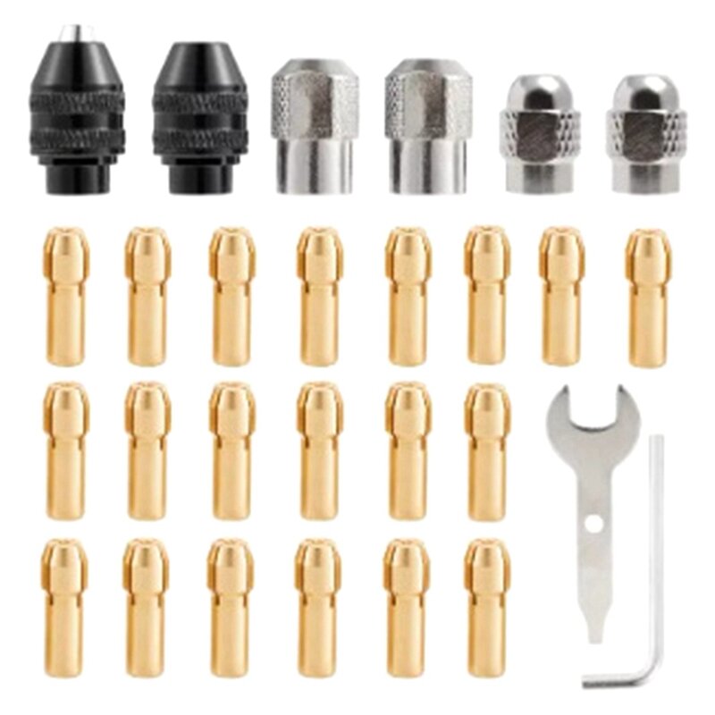 28-Piece Drill Chuck Chuck Kit Electric Grinder 4486 Drill Keyless Drill Chuck Handle Rotary Tool Spare Parts Accessories