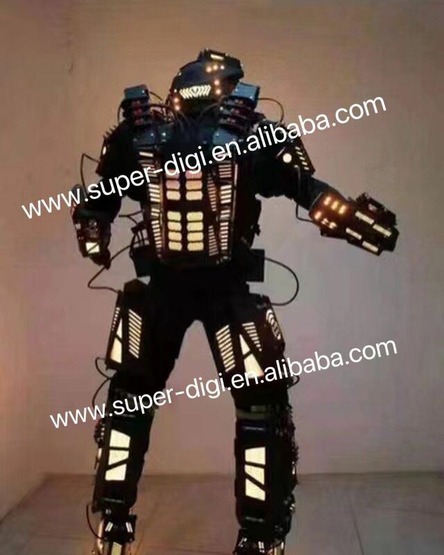 Led روبوت زي البلاستيك Stilts ووكر الروبوتات عرض ازياء Kryoman الأداء ارتداء