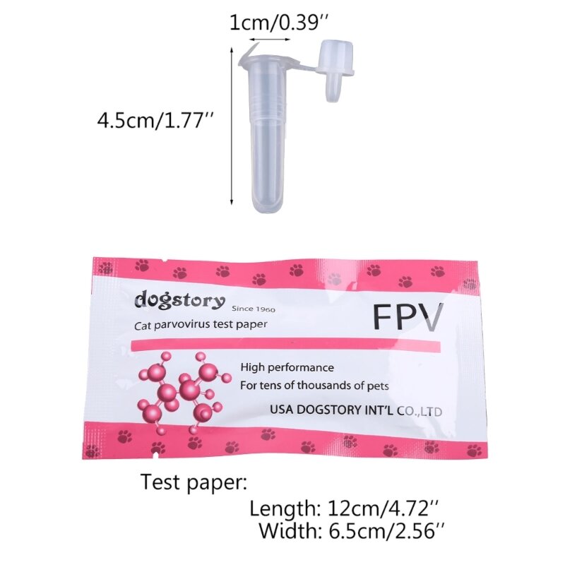 for Cat Parvoviruses Tester Disposable for Cat Test Strip Set with Cotton Swab Dropper FPV Panleukopenia Viruses Tester