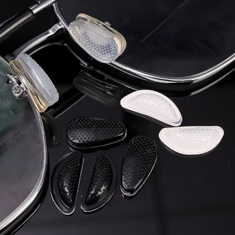 Transparente Silicone Eyeglass Airbag, almofadas macias do nariz, nariz em óculos Compartilhando, confortável anti-derrapante para nariz Pad, 10 pares