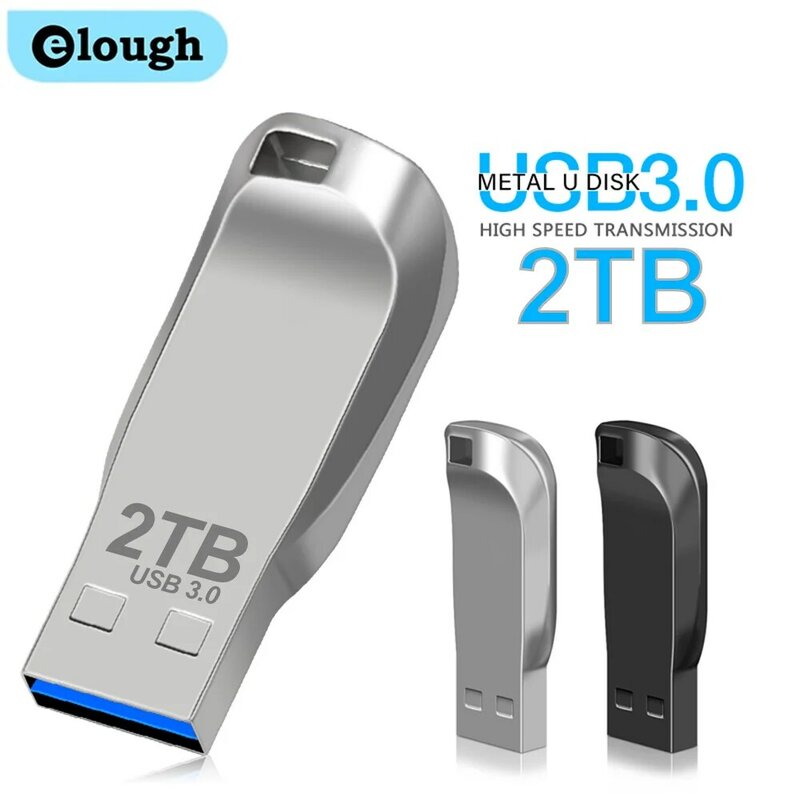 Elough-Clé USB 3.0 haute vitesse, clé USB en métal, 2 To, 1 To, 512 Go, disque flash étanche, mini clé USB, disque U 32 Go