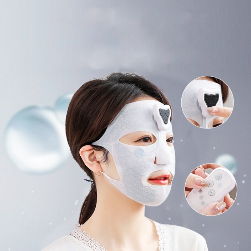 Masque de massage facial électrique à micro courant EMS, vibration SPA beauté soins de la peau