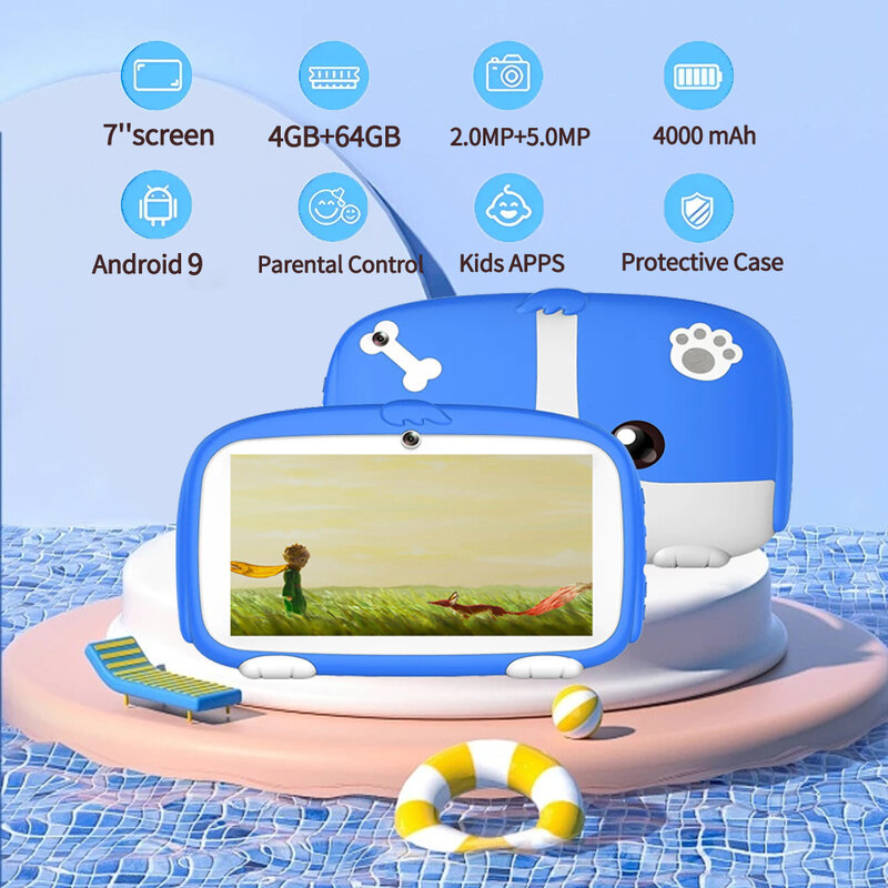 Nuovo Tablet per bambini originale da 7 pollici-4GB di RAM 64GB di ROM può essere utilizzato come schermo di visualizzazione regalo per bambini tablet PC 1024*600
