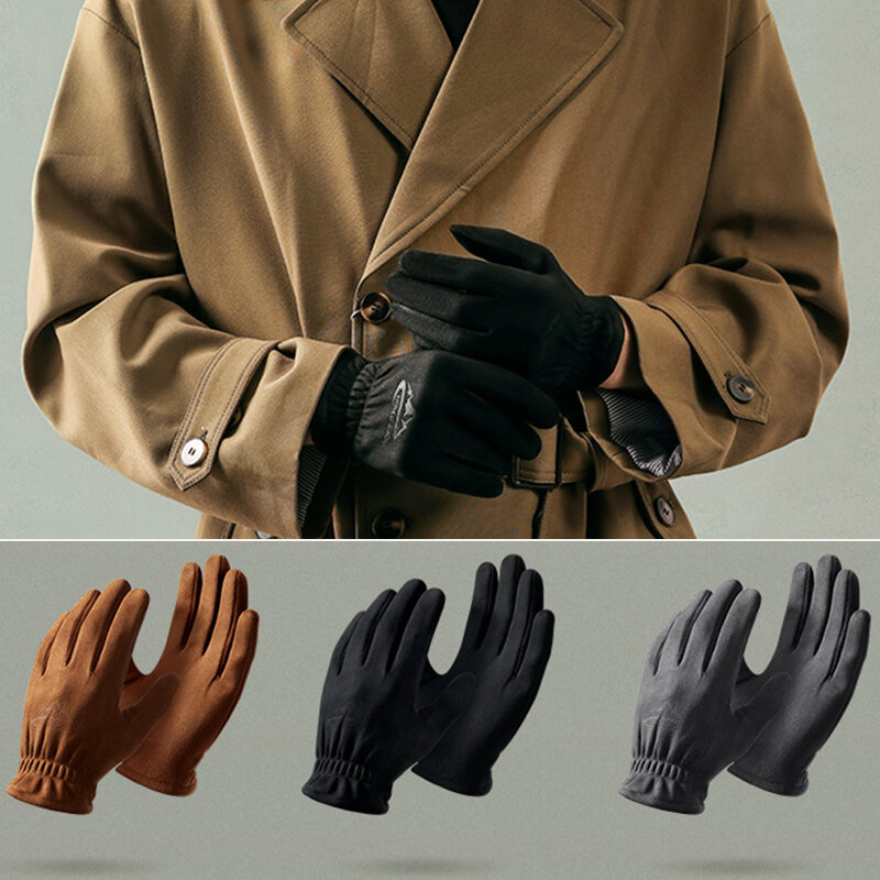 Neue Winter handschuhe für Männer Outdoor-Sport plus Samt Wildleder halten warm verdickt warm lässig Outdoor-Männer Handschuhe Radfahren fahren Mann