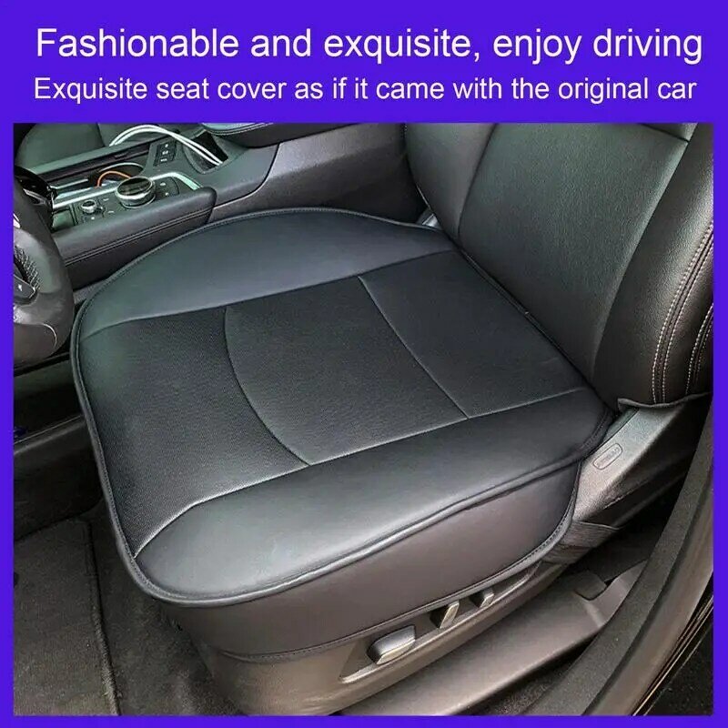 Cojín de cuero PU para asiento de coche, almohadilla de cuña, Protector de asiento cómodo con bolsillo, alivio del trasero de la cintura