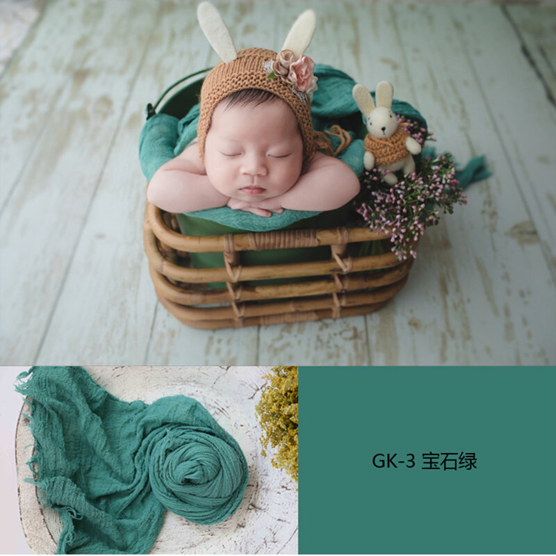 Envoltura de Seersucker colorida para recién nacido, gasa de algodón, manta suave para bebé, accesorios de fotografía infantil, cestas de estudio, accesorios para fotos