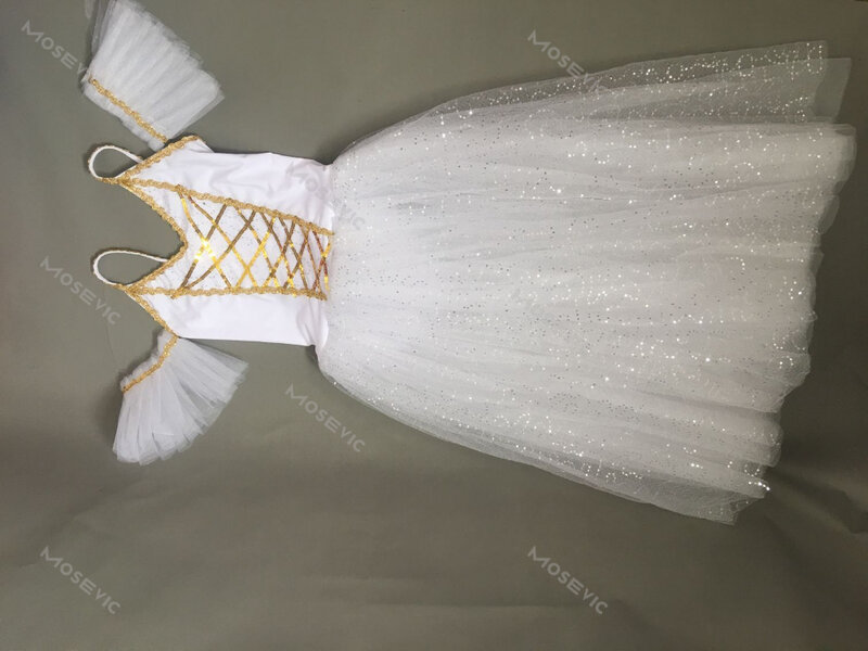 Robe de Ballet Longue Professionnelle pour Fille et Femme, Tutu de brev, Costume de Ballerine, Enfant, Adulte