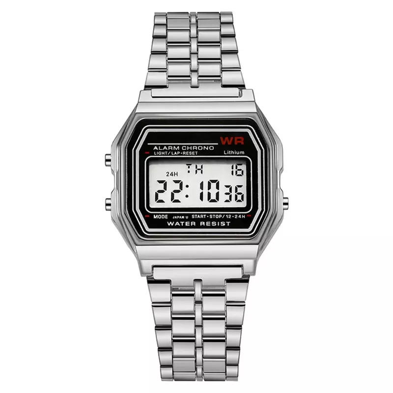 LED เข็มขัด Rose Gold Silver นาฬิกาผู้ชายผู้หญิงอิเล็กทรอนิกส์ดิจิตอลจอแสดงผลสไตล์ Retro นาฬิกา Relogio Masculin Reloj Homb