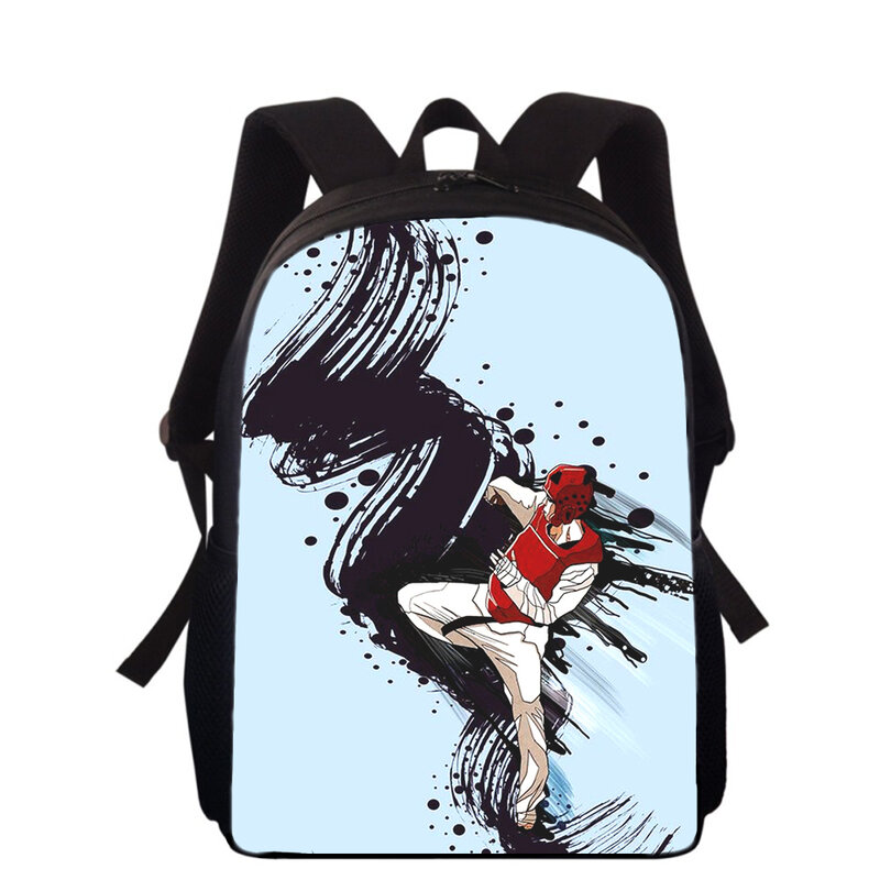 Детский рюкзак Kungfu для тхэквондо 16 дюймов с 3D принтом, ранцы для учеников, школьные сумки для книг