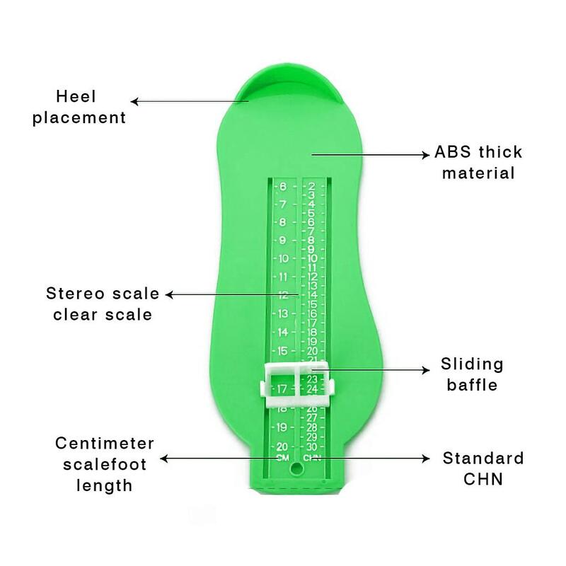 Régua de medição do pé do bebê, Sapatos infantis Tamanho Fitting Gauge, Toddler Feet Ajustável Measuring Tool