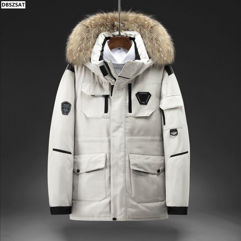 Absbain Nieuwe Aankomst Mannen Hoge Kwaliteit Hooded Winter Dikke Jas Mannelijke Mode Jas Dikke Warme Mannelijke Bovenkleding Veer Overjas