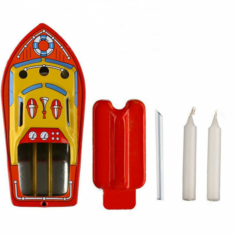 Pop Pop Boat Classic Iron Candle Powered Steam Boat Tin Toy European Water Pool Toy Floating Boat Toy Children Birthday Gift