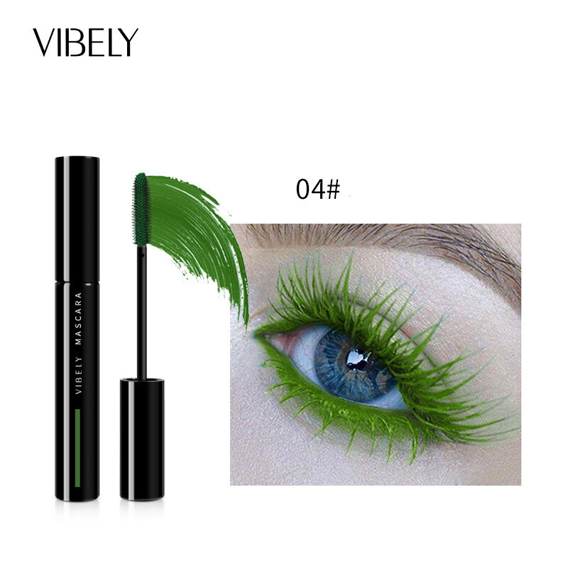 Grass Green Waterproof Eye Mascara, Estender Curling Cílios, Eyeliner Cosmetics, Maquiagem Líquida, Alongamento, I0C9, 1 a 5Pcs